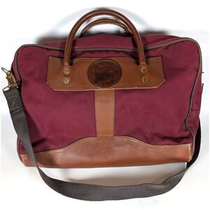 Duluth Pack Briefcase Laptop Bag Tough Canvas Leather Trim USA Made Red